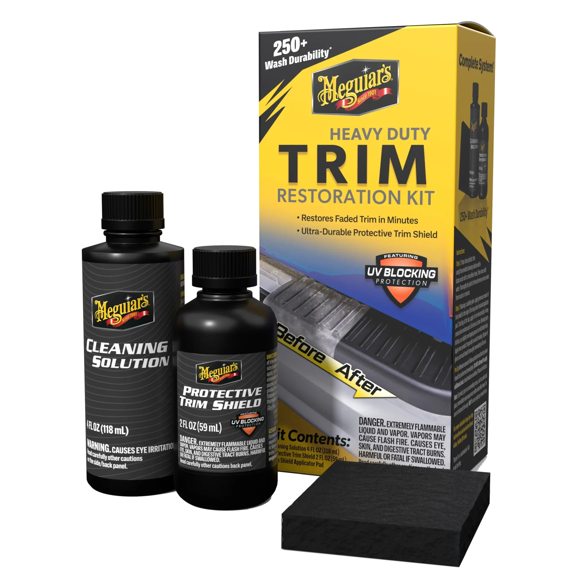 RENOVADOR DE PLASTICOS MEGUIAR'S HEAVY DUTY TRIM RESTORATION KIT
